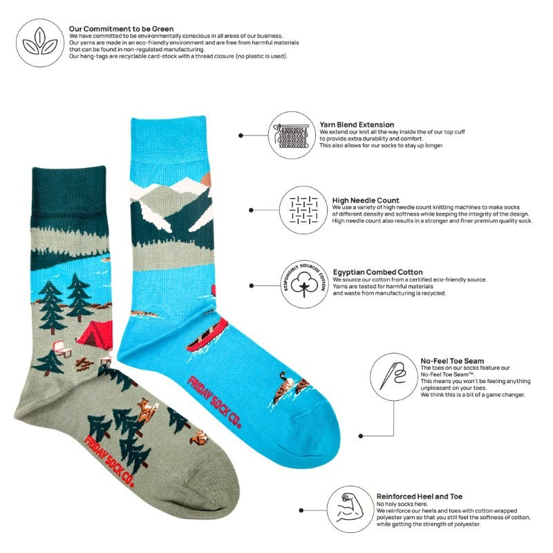 Canada Mountain Scene Socks - Lg