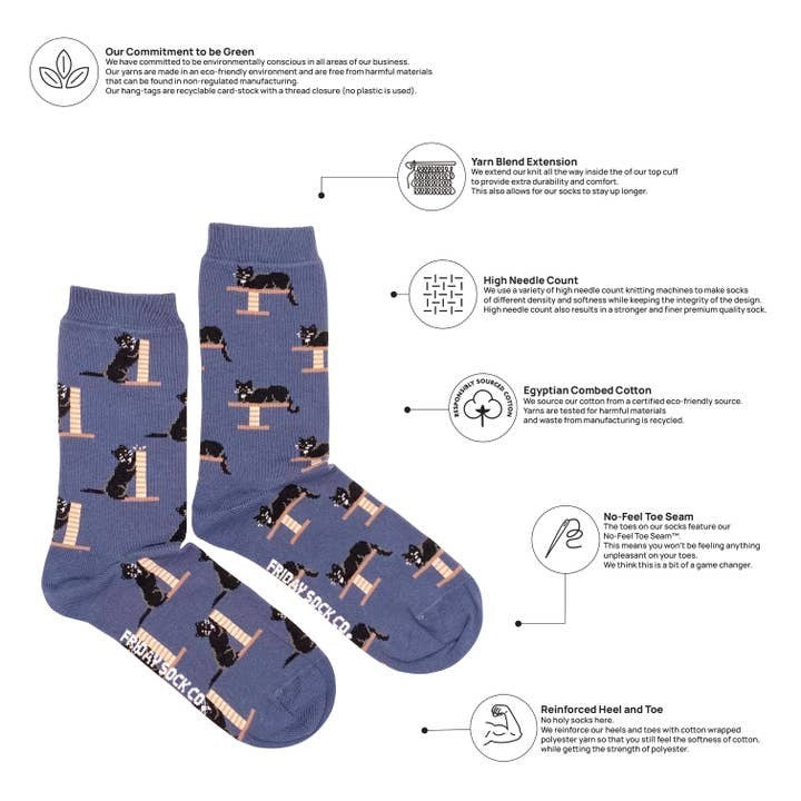 Cozy Black Cat Socks - Sm