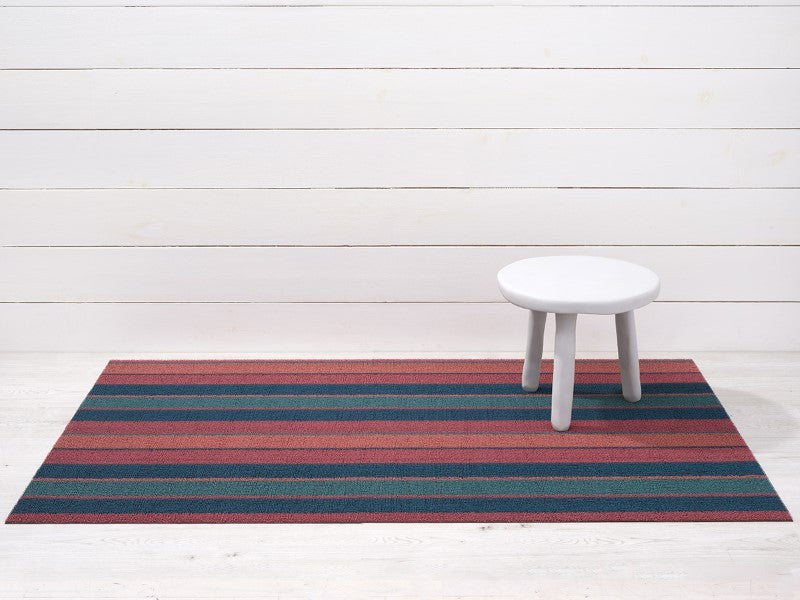 Chilewich Bolt Stripe Shag Mat, Raspberry