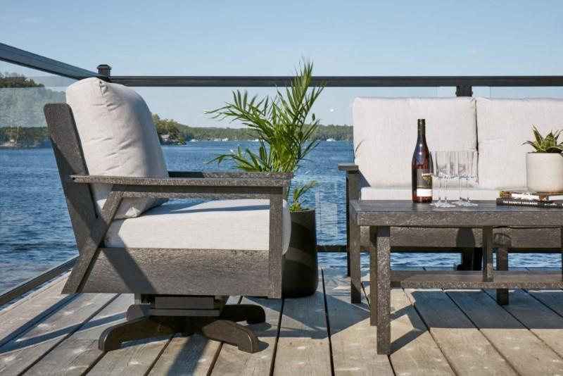 C.R. Plastics Tofino Swivel Arm Chair