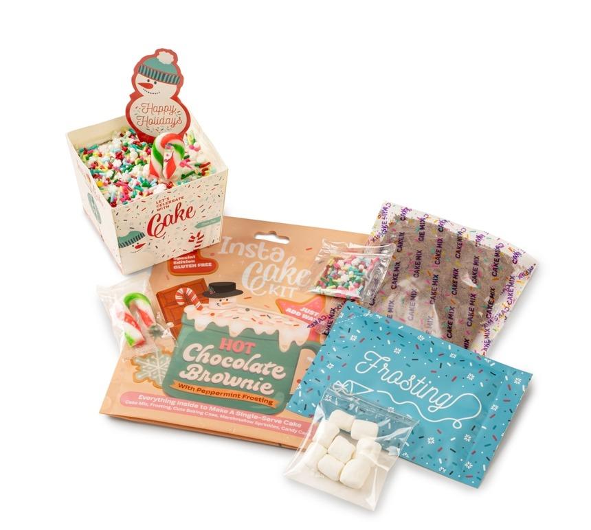 Gluten Free Hot Chocolate Brownie Cake Kit w/ Peppermint Frosting