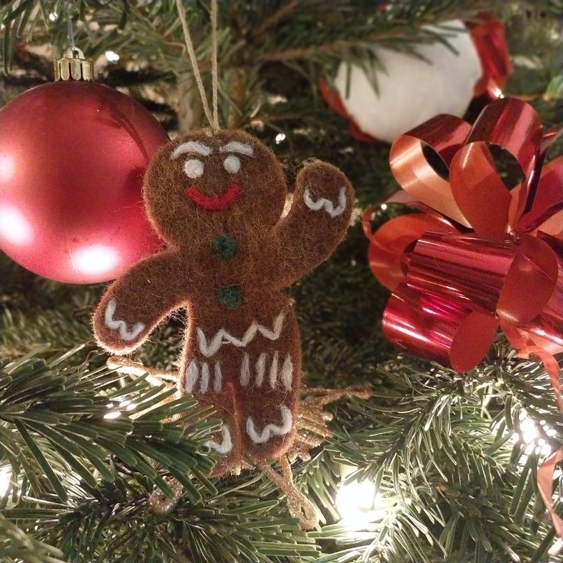 Handmade Jolly Gingerbread Man Ornament