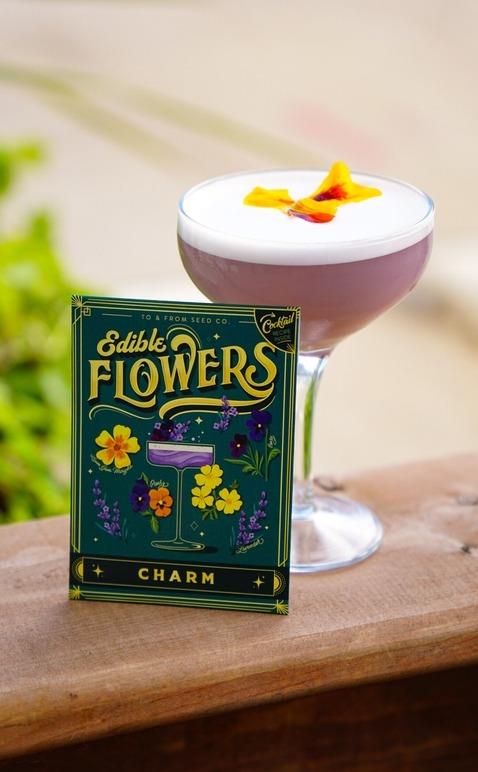 Edible Flowers (Charm) - Seed Packet &amp; Cocktail Recipe