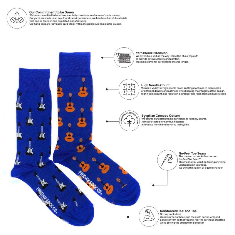 Acoustic Guitar &amp; Electric Guitar Socks - Lg