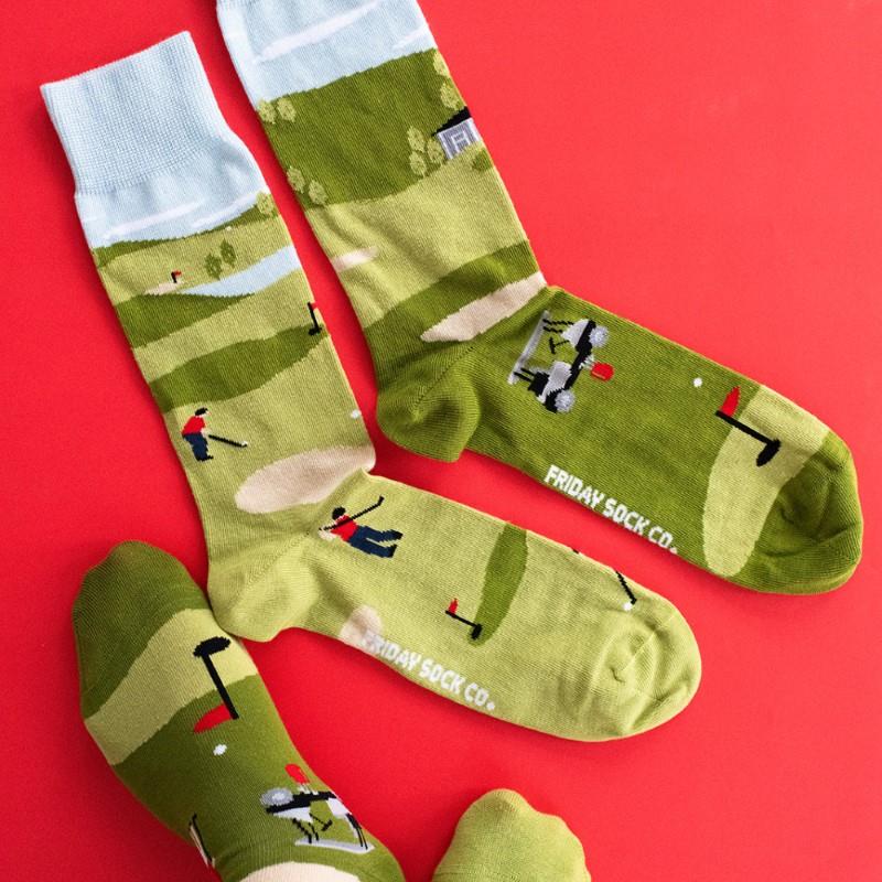 Golf Scene Socks - Lg