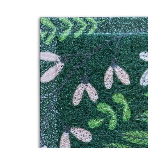 Green Floral Matologie Doormat, 24" x 36"
