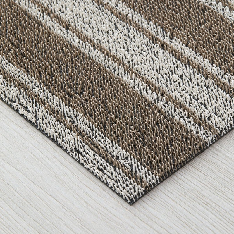 Chilewich Boardwalk Stripe Shag Mat, Walnut
