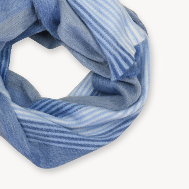 Pokoloko Alpaca Seamless Multi Stripe Scarf, Crystal