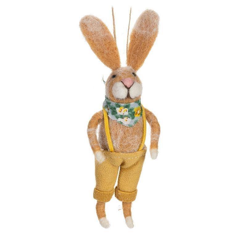 Rabbit in Overalls Ornament