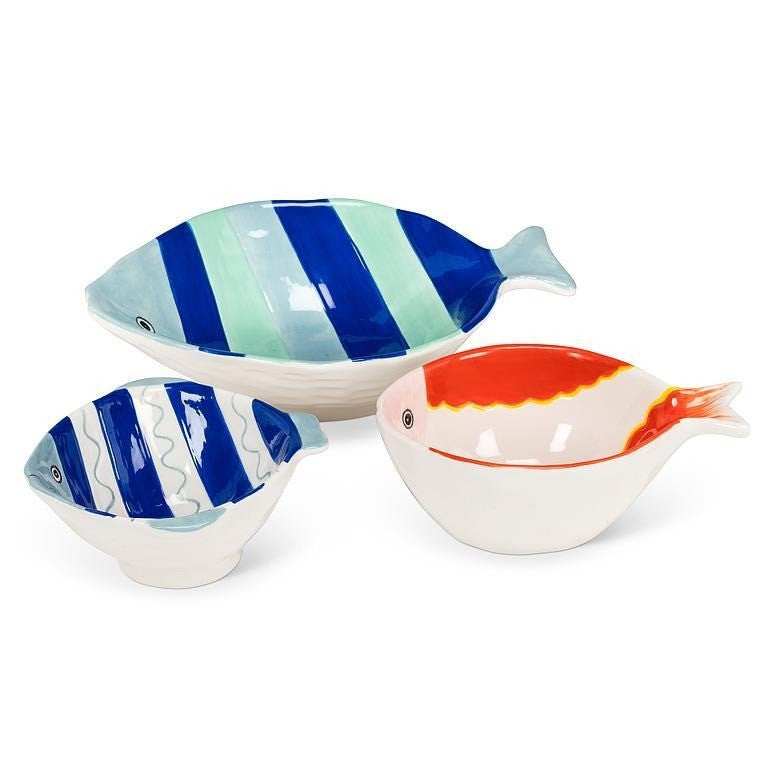 Medium Striped Fish Bowl, 6"