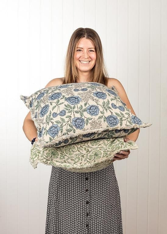 Square Floral Pillow, 20"Sq