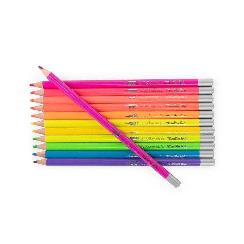 12 Neon Colouring Pencils