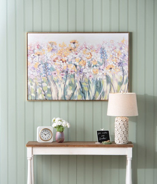 Ivory Cylindrical Flower Table Lamp 100W Max