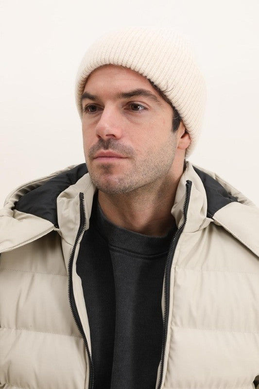 Classic Plain Beige Angora Hat