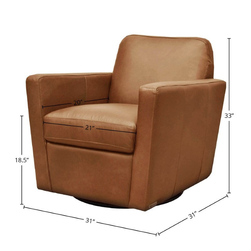 Cooper Swivel Club Chair - Cognac