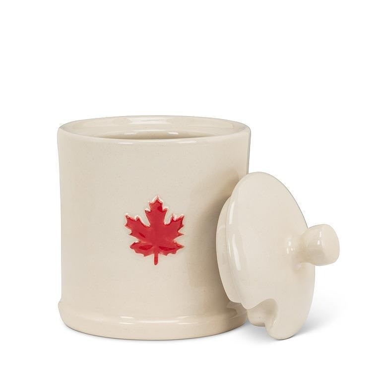 Maple Leaf on Covered Jam Jar