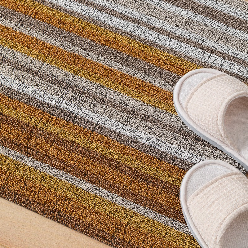 Chilewich Horizon Stripe Shag Mat, Desert