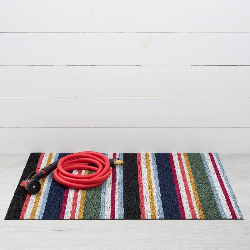 Chilewich Shuffle Stripe Shag Mat, Petunia