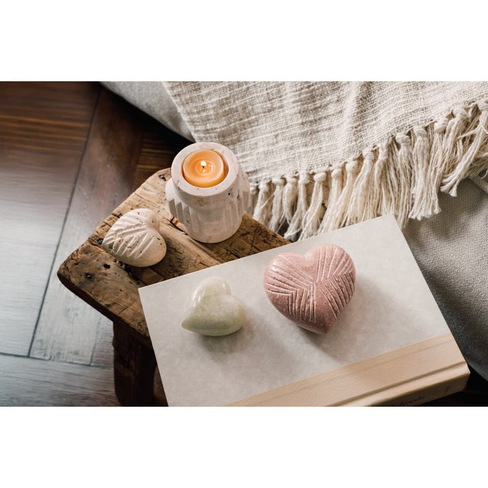 Beige Marble Heart Medium