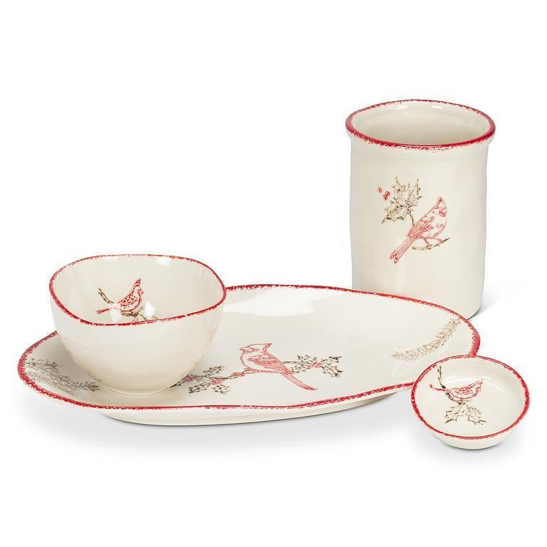 Cardinal Stamp Oval Plate, 8.5" x 13.5"L