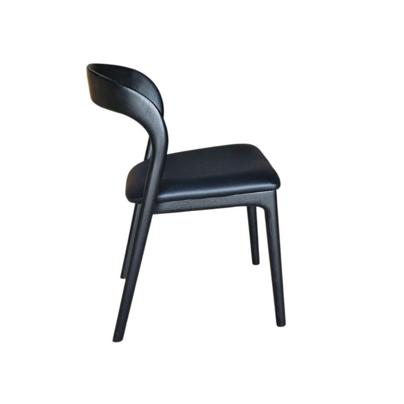 Rotondo Dining Chair - Black Frame w/ PU Seat