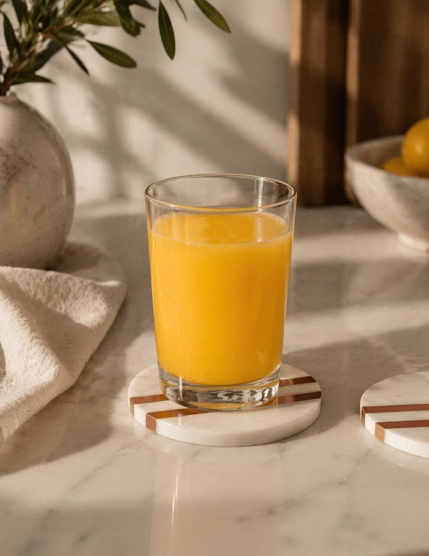 Round Marble Coaster, Set of 4