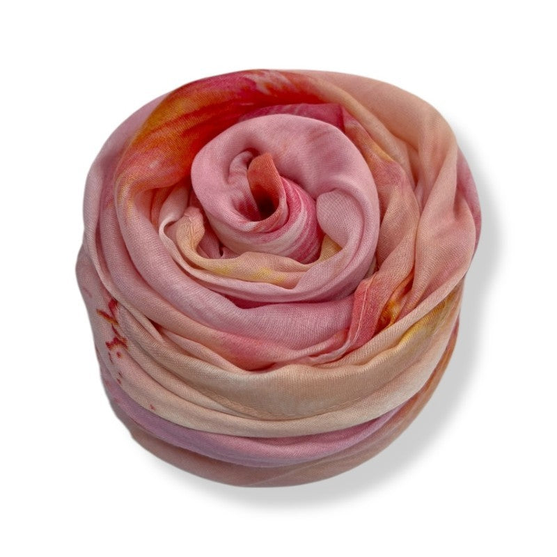 Abstract Iceberg Pink Brush Strokes On Medium Weight Scarf