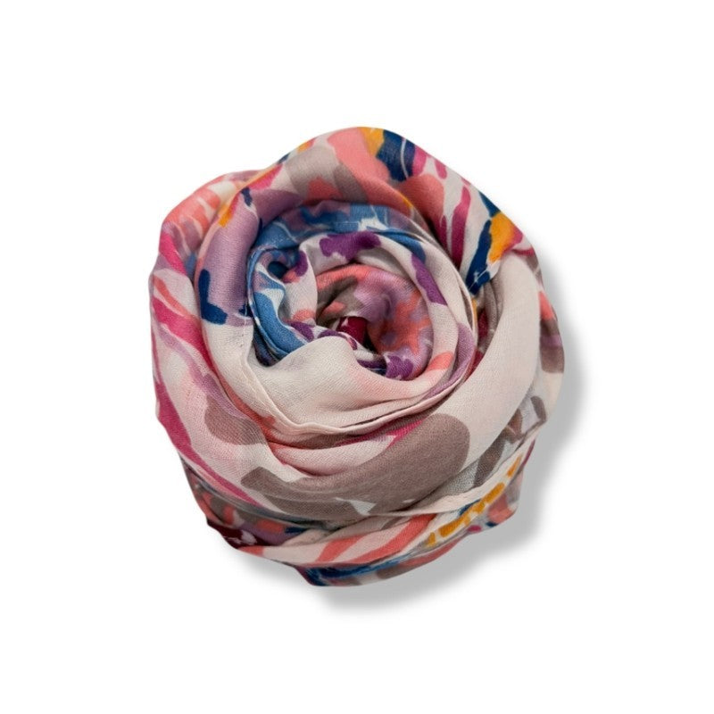 Pink Soft Vintage Floral Print Scarf