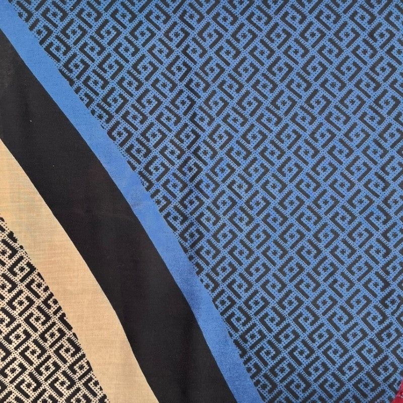 Navy Geometric Print Scarf