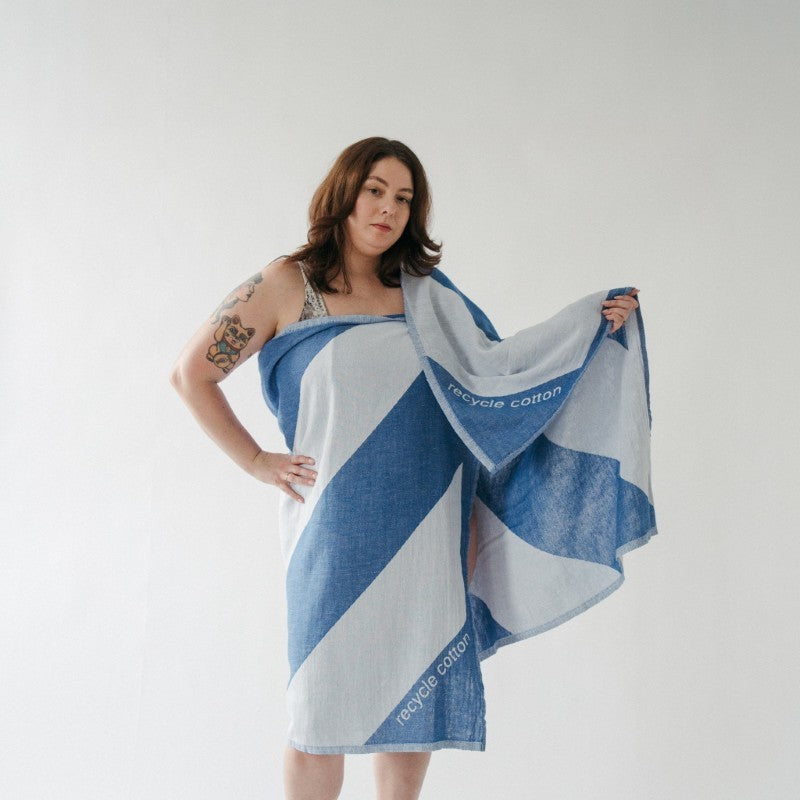 Pokoloko Diagonal Towel - Stone Blue