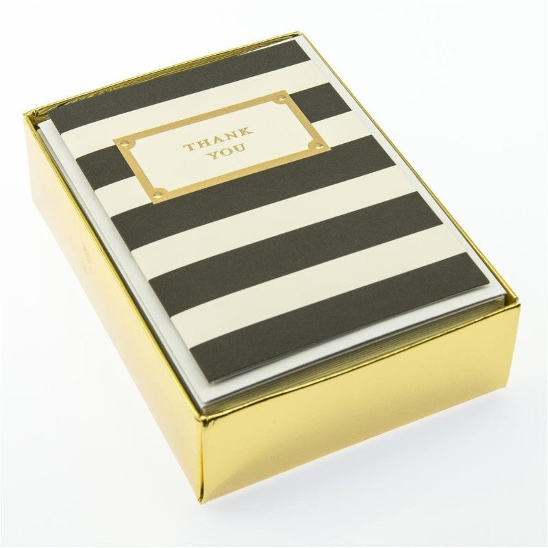 Elegant Striped Thank You Boxed Greeting Cards
