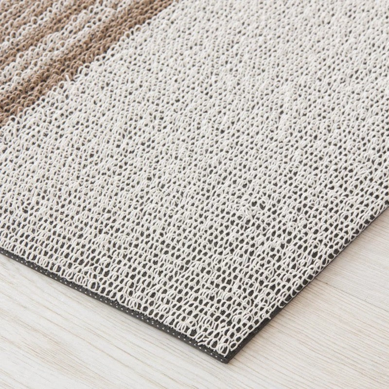 Chilewich Relay Stripe Shag Mat, Ivory