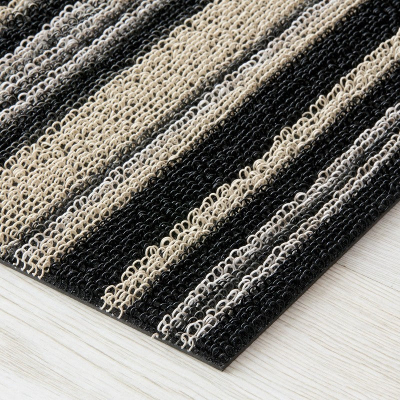 Chilewich Echo Stripe Shag Mat, Shadow