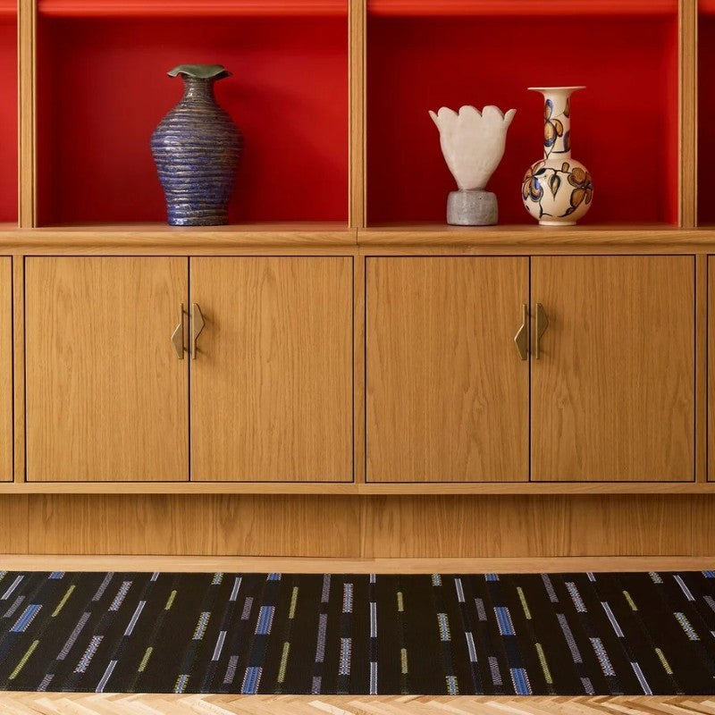 Chilewich Applique Woven Mat, Nero
