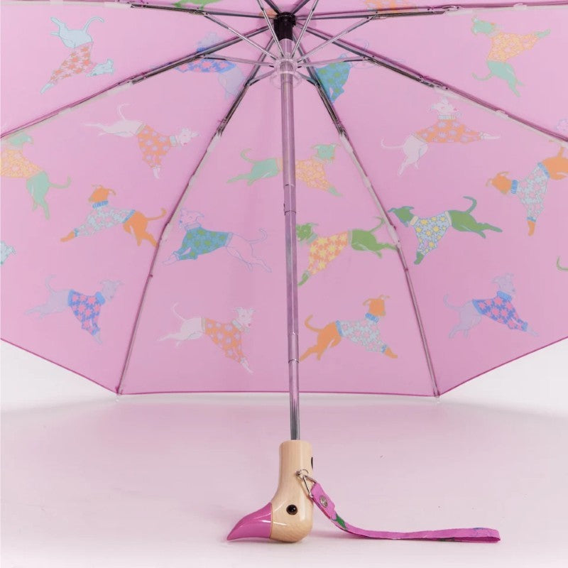 Dogs in Pink Compact Duckhead Umbrella