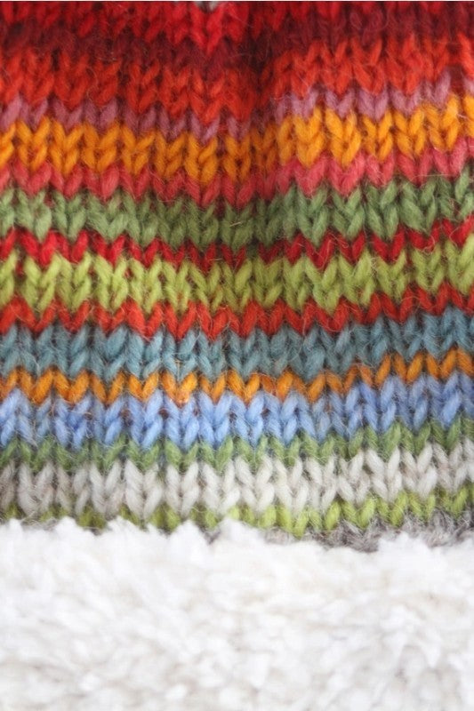 Seville Knit Sunset Stripe Fingerless Gloves