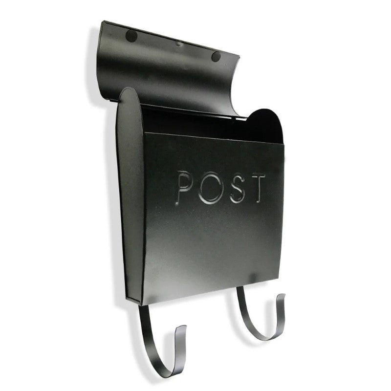 Black 'POST' Mailbox