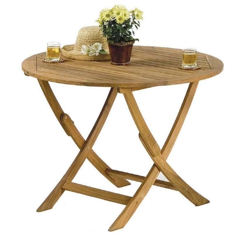 Acacia Outdoor Round Folding Table Moss Danforth