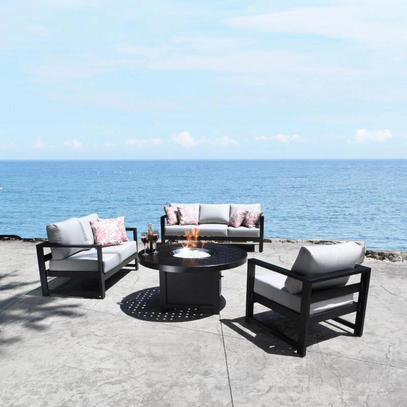 Wynn Outdoor Deep Seating Chair, Black