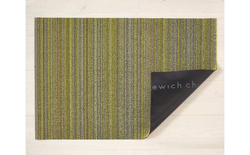 Chilewich Indoor/Outdoor Skinny Stripe Shag Mat, Citron