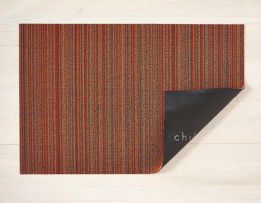 Chilewich Indoor/Outdoor Skinny Stripe Shag Mat, Orange