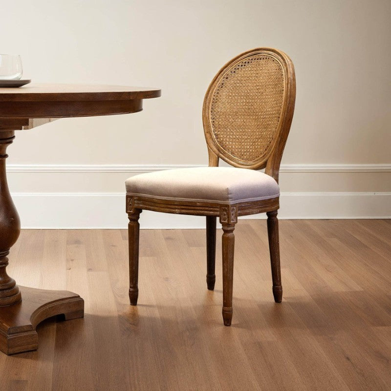 Napoleon Dining Chair w/ Cane Back - Antique Linen