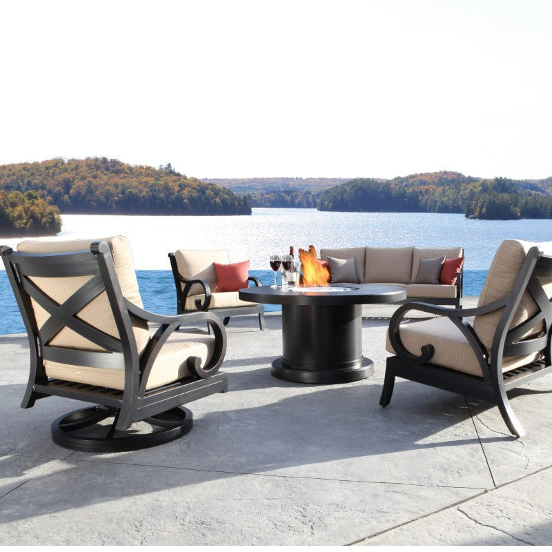 Venice 48&quot;D x 30&quot;H Outdoor Round Dining Firepit