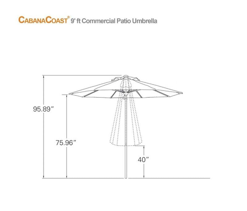 9&#39; Round Commercial Patio Umbrella