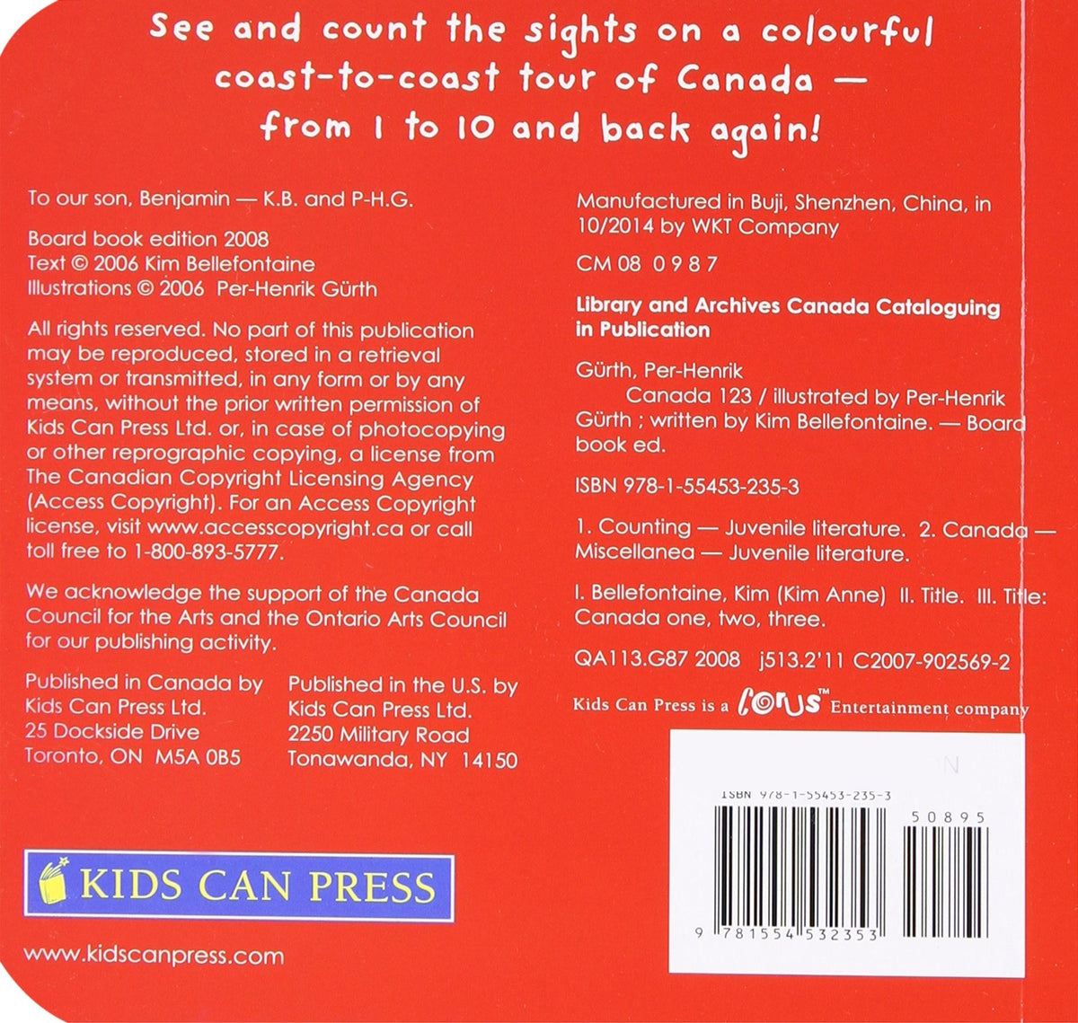 123 Canada Board Book