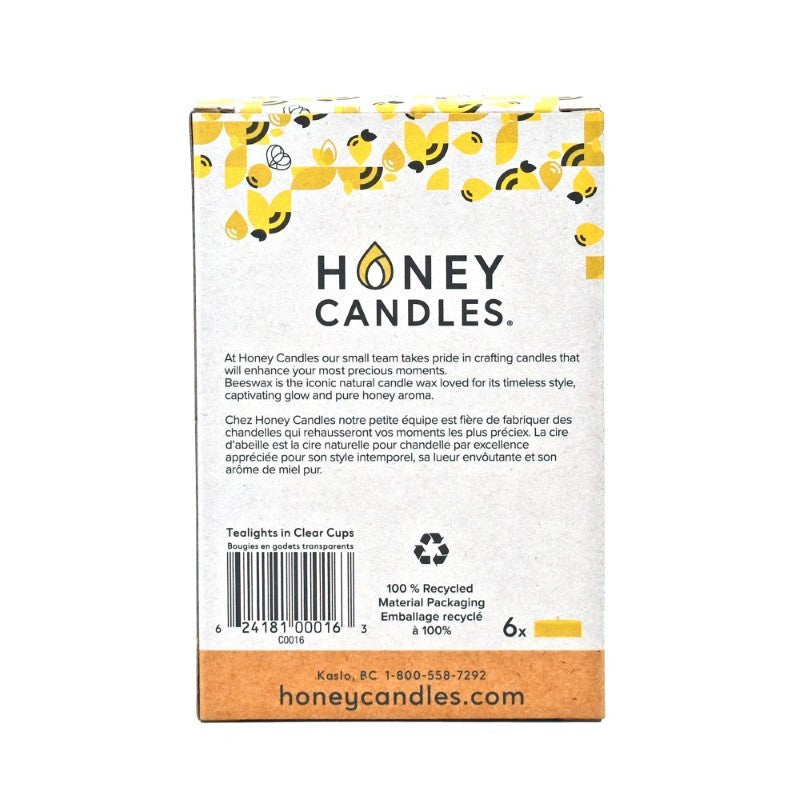 Honeybee Tealight Candles, Set of 6