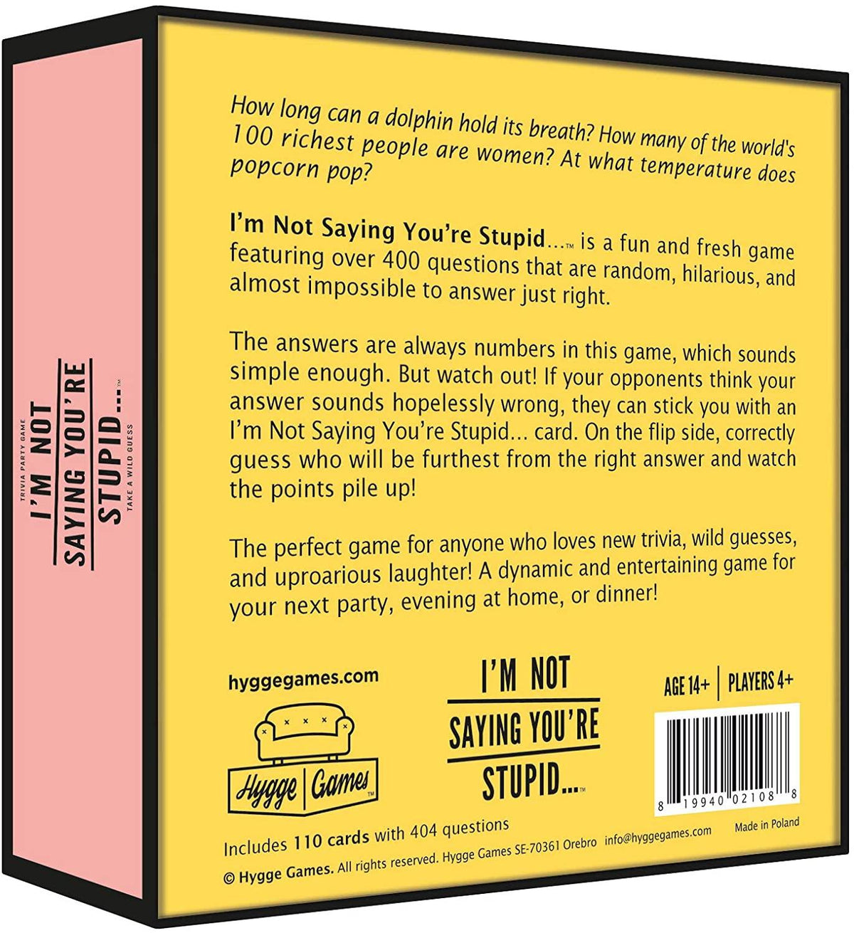 Hygge Not Saying You're Stupid Trivia Game