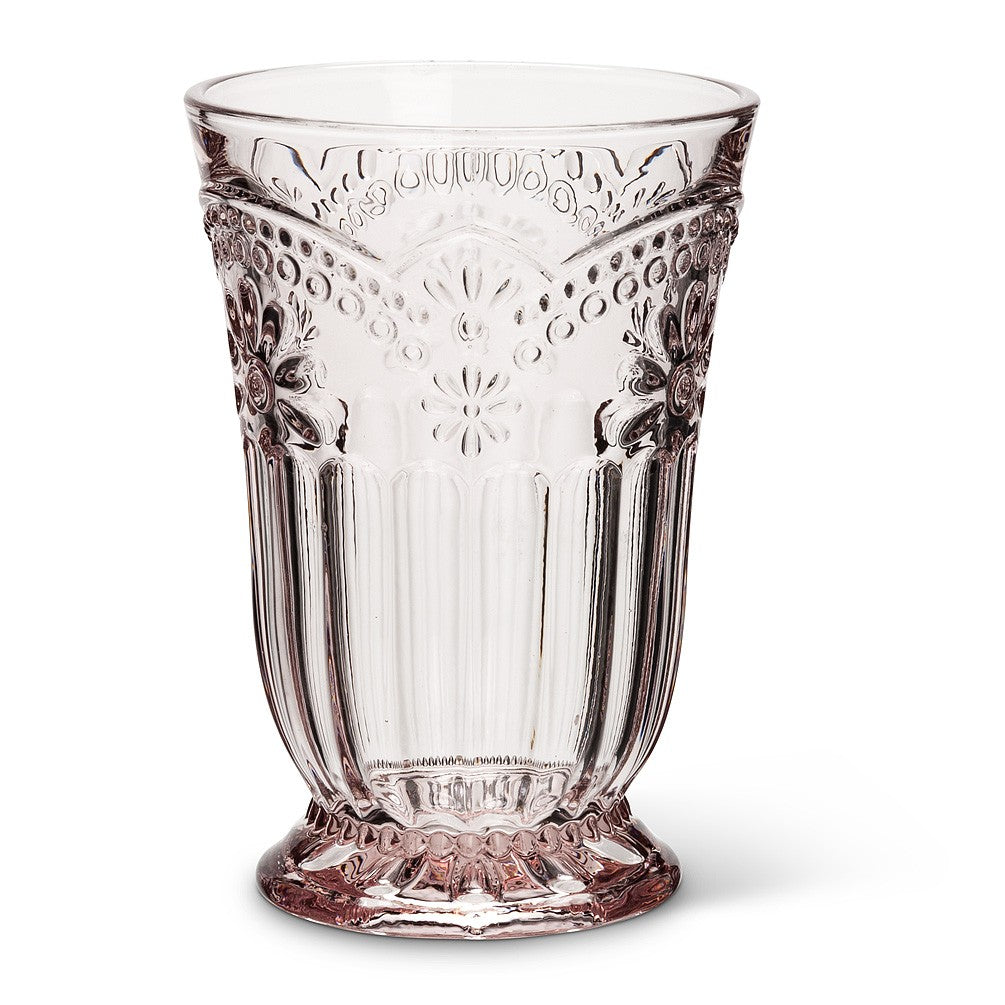 Champagne Pink Flower Highball Glass