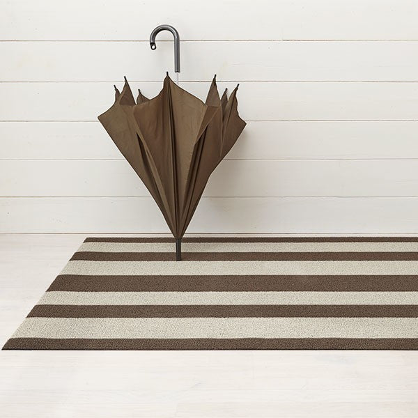 Chilewich Indoor/Outdoor Bold Stripe Shag Mat, Pebble