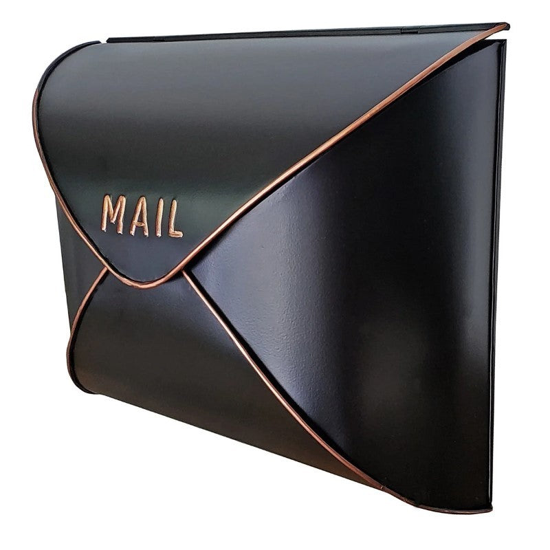 Black &amp; Copper Envelope Pouch Mailbox